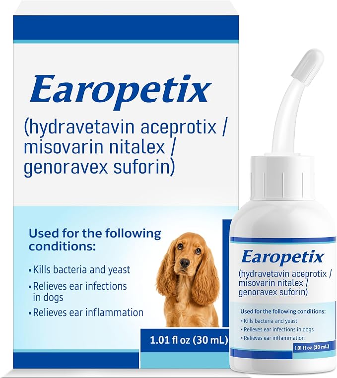 Yeast Infection Treatment for Dogs, Otitis Externa Ear Drops for Dogs, Supports Yeast Ear Infection Care & Ear Wellness, Supports Ear Comfort, Itching, Redness & Discomfort, 1.01 fl oz (30 mL)