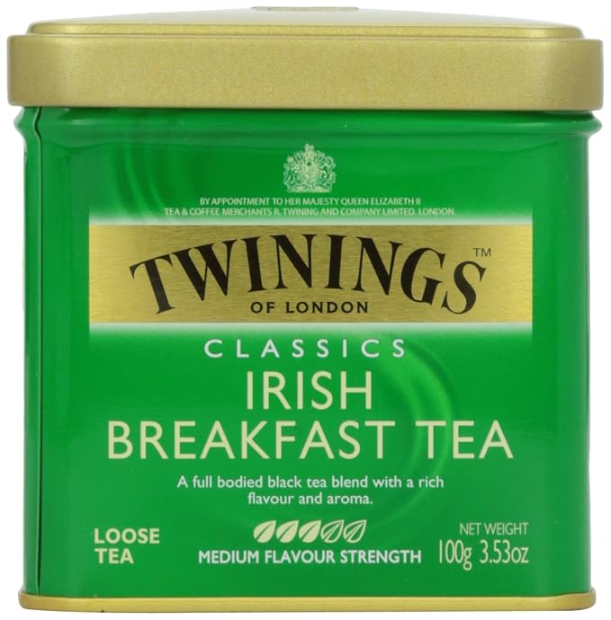 Twinings of London Loose Irish Breakfast Tea, 3.53 Ounce Tin (Pack of 2)