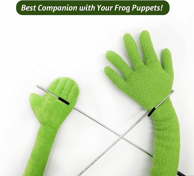 Kermit Frog Puppet, The Muppet Show, Soft Hand Frog Stuffed Plush Toy with Puppets Control Rod, Halloween Christmas Thanksgiving Gift Ideas for Boys and Girls- 24 Inches