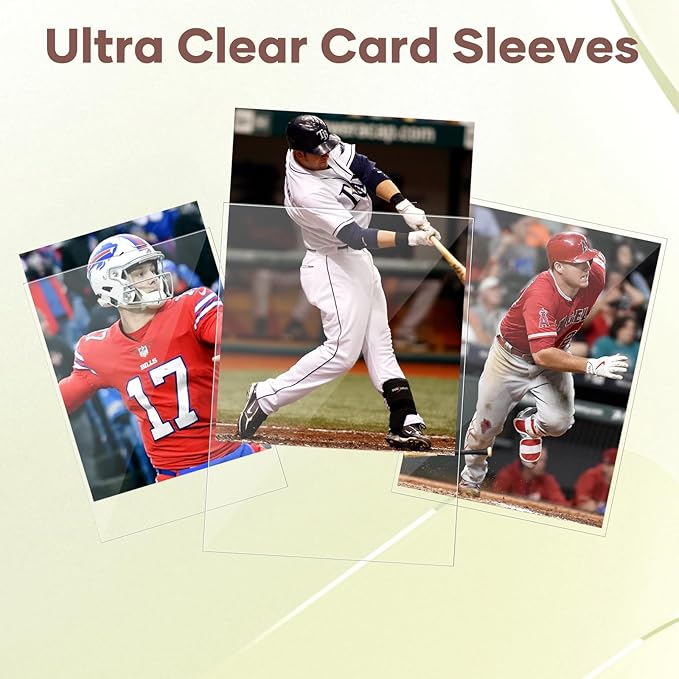 Mlikero 100 Count Card Sleeves, Clear Soft Trading Card Sleeves, Polypropylene (PP), Fit for MTG, TCG, Baseball, Football, Game Cards