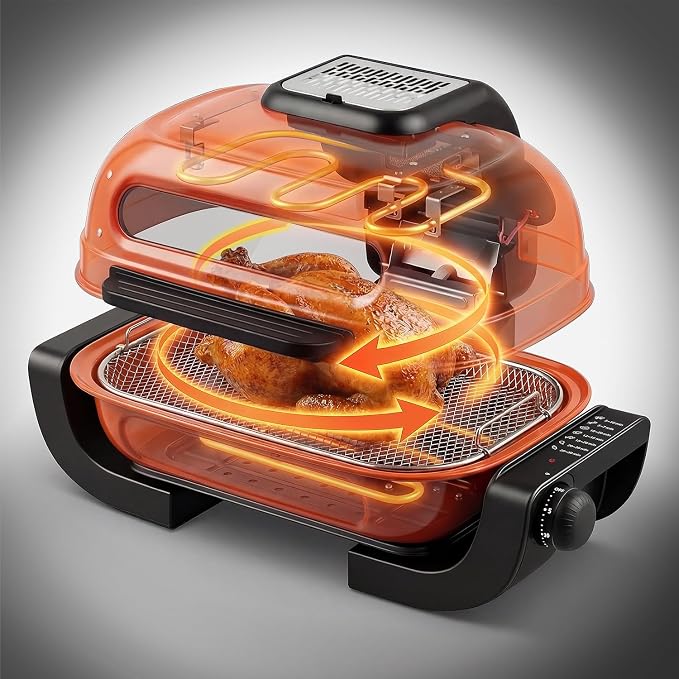 Electric Roaster Oven, Techwood 1300W Fish Roaster Korean BBQ 3-in-1 Electric Indoor Grill with Timer Control Knob, Double Sided Heating, Roast, Toast, Grill & More for Parties & Everyday Meals