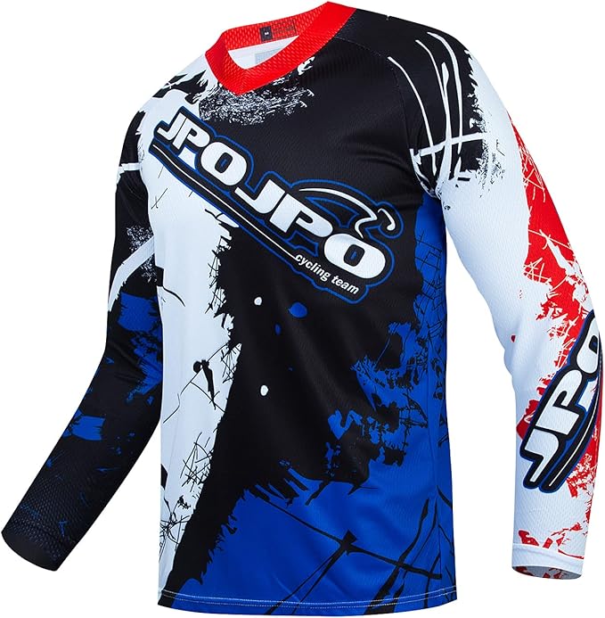 Boy Girl Cycling Jersey Kids Mountain Bike Motocross Long Sleeve Shirt Biking Tops 4-14 Years