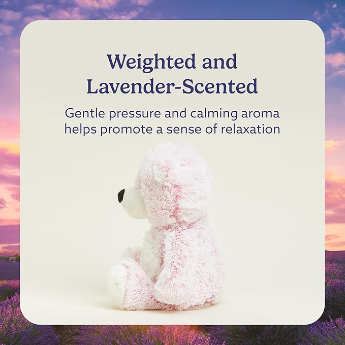 warmies Microwavable & Weighted Stuffed Animals, Pink Bear - Heated Stuffed Animal Plushie for Warmth & Comfort - Cute Soft Plush Toys for Adults & Children (Boys, Girls, Babies & Toddlers)