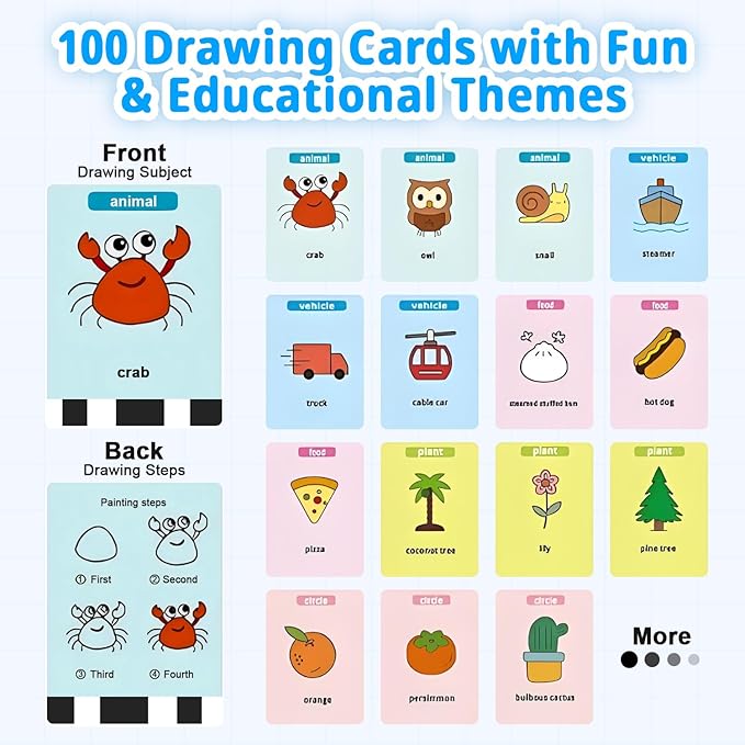 Smart Drawing Robot for Kids with 100 Cards & 12 Color Pens, Voice Interactive Educational Painting Machine, Montessori Learning Robot Toy, Fun Birthday & Holiday Present for Boys and Girls Ages 4-12