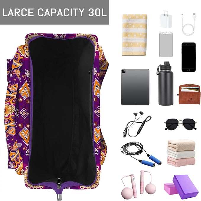 Mandala Yoga Mat Bag Large Yoga Bags and Carrier Fits All Your Stuff Yoga Tote Bags with Zipper Pocket Pilates Bag