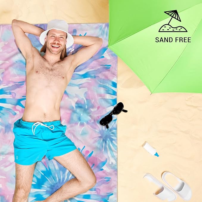 Gogreen Quick Dry Sand Free Beach Towel for Travel Pool Lightweight 71x32 in Absorbent Microfiber Oversized Towels Yoga Bath Camping Sport - Stylish Unique Gift - Red Flower