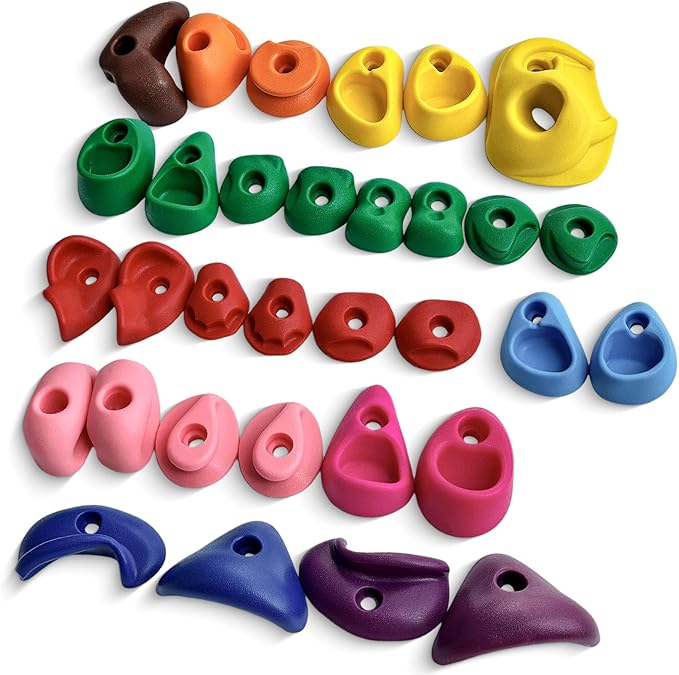 36 PCS Rock Climbing Holds for Kids,Rock Climbing Wall Grips Climbing Rocks Wall Kit for Indoor and Outdoor Playground Play Set with Hardware