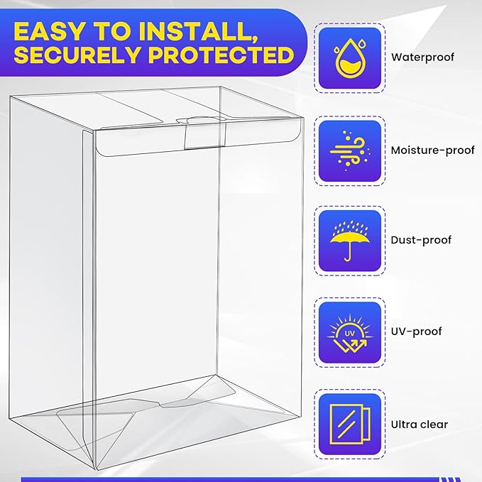 20 Pack Clear Protectors Case Compatible with Funko, 4" Pop Figures Case Protectors, 0.38mm Crystal Clear Display Cases for Collectibles with Locking Tab
