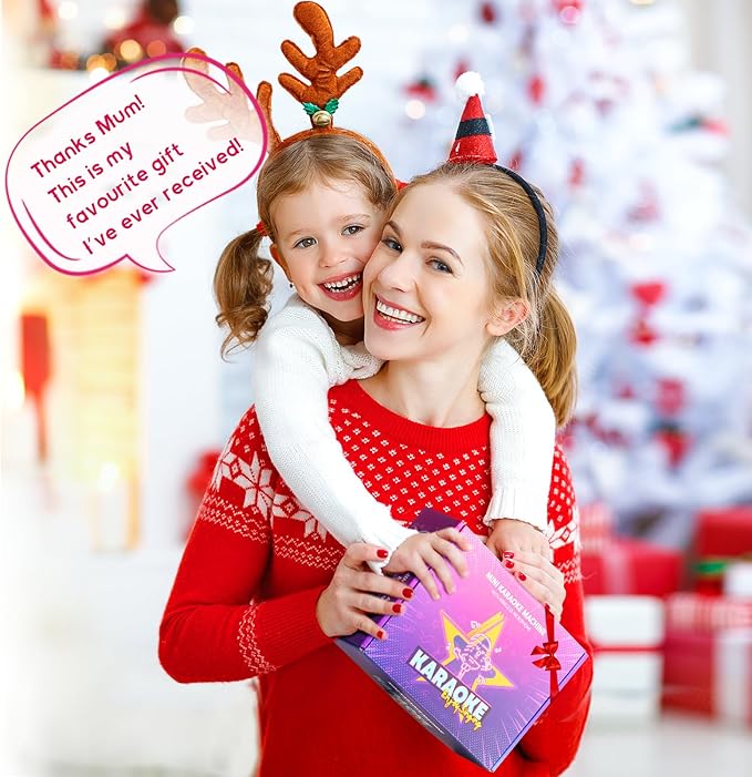 Karaoke Machine for Kids, Portable Mini Speaker with 2 Wireless Microphones, 2026 Top Toys Birthday Gifts for Girls 3, 4, 5, 6, 7, 8, 9, 10, 12+ Years Old Toddler Party Grandkids Present (Rose)