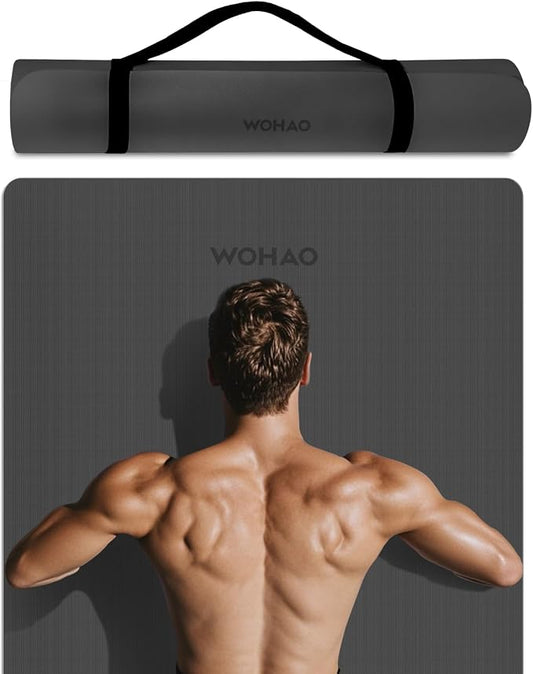 Extra Wide & Thick 8mm Yoga Mat, 72"x31.5" Large Non Slip Exercise Mat, Premium POE Material for Superior Cushioning & Stability, with Strap for Home Gym, Pilates