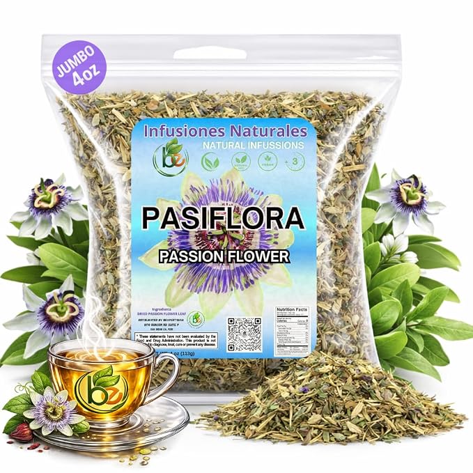 Pasiflora Herbal Tea – 4 oz (113 g) – Passionflower Loose Leaf Blend – Traditional Herbal Infusion – 100% Natural, Wildcrafted, Caffeine-Free, Vegan, Non-GMO – by BexpertsUSA