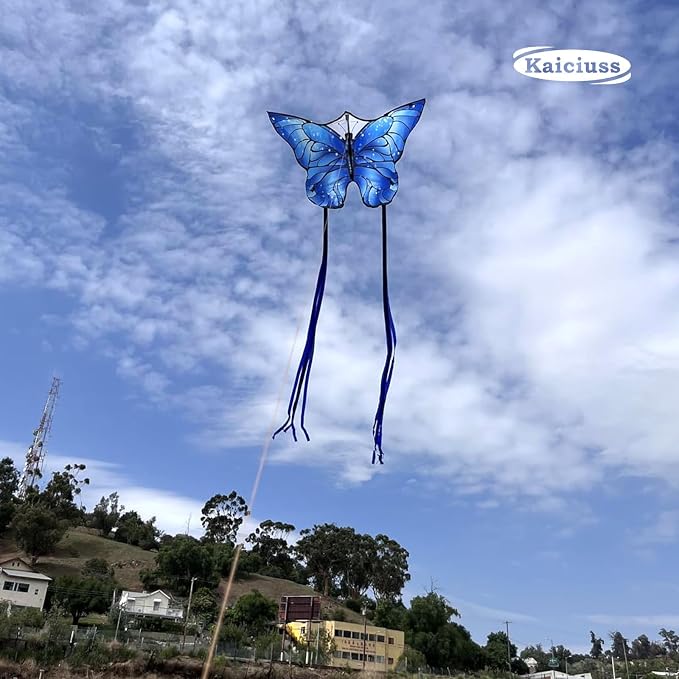Butterfly Kites for Kids and Adults, Easy to Fly Large Single Line Kite for Boys and Girls - 55" x 28" Beach Kite for Beginners, 300ft String Handle Included