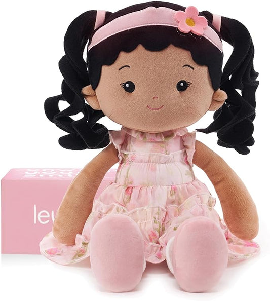LeyaDoll Soft Baby Doll Toys (12''), My First Baby Rag Doll for 1 Year-Old Girl Birthday Gift,Christmas Plush Toys Gift for Toddler Kids Infants Daydream-Princess Petal-Tanned
