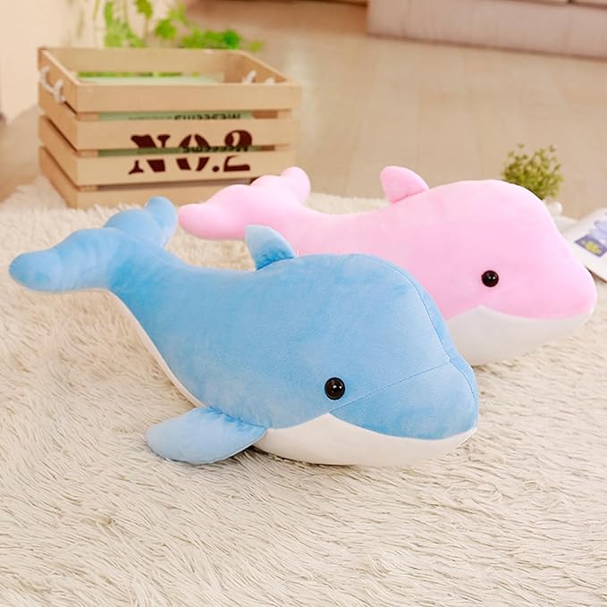 Dolphin Stuffed Animals Plush Pillows Soft Sea Animal Plush Toys Dolls Stuffed Animal Plushies Gifts for Kids (Sky Blue-31Inch)