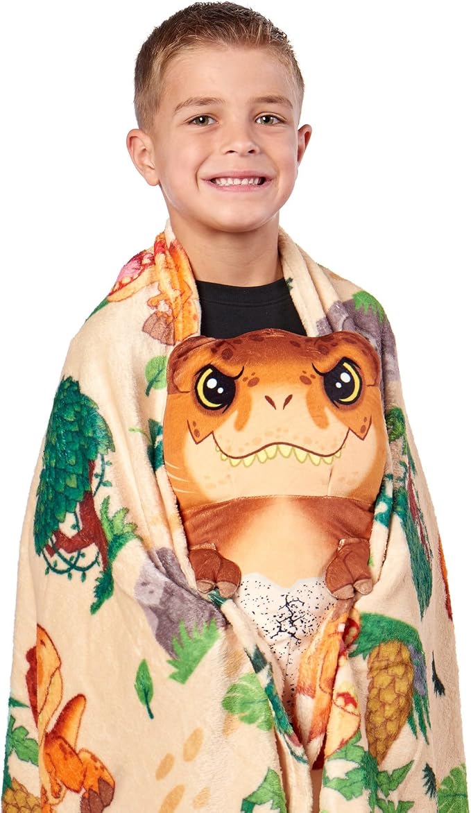 Northwest Universal Studios Jurassic World, Wild Time, Silk Touch Throw and Hugger Set, 50 x 60 Inches