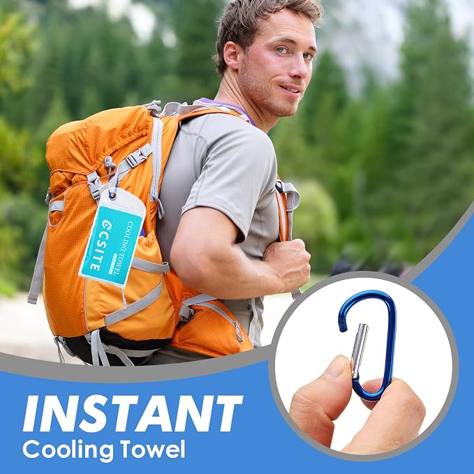 CSITE 6 Pack Cooling Towels (47"x12") for Neck and Face, Ice Towel for Hot Weather, Soft Breathable Chilly Gym Towels, Microfiber Towel for Work Out, Yoga, Running, Camping & More Activities