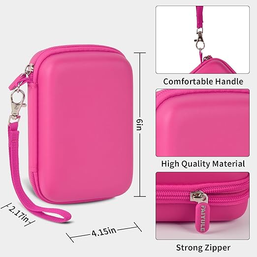 PAIYULE Travel Case Compatible with RG353V/ RG353VS/ R36S Retro Handheld Game Console, Handheld Emulator Storage Holder Organizer, Android Game Console Carrying Bag (Rose Red) (Box Only)
