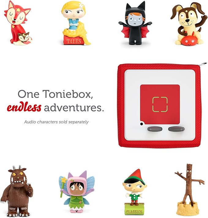 Toniebox 1 Audio Player Starter Set with Playtime Puppy - Listen, Learn, and Play with One Huggable Little Box - Red