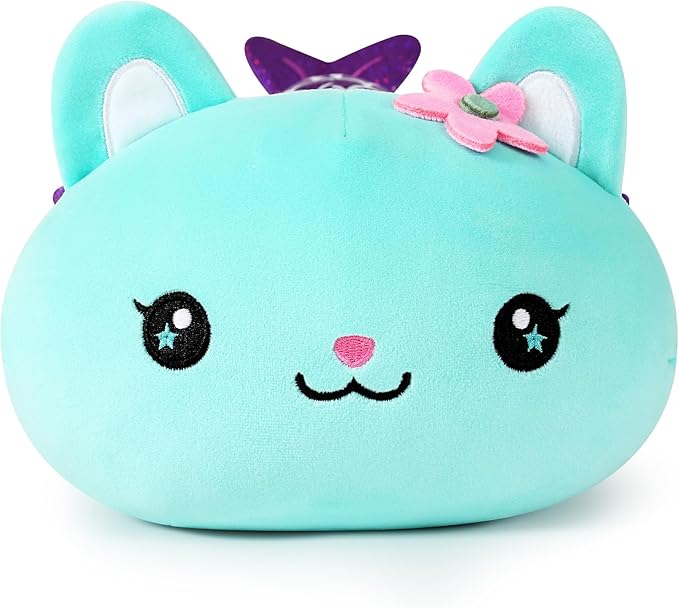 Onsoyours Cute Kitten Mermaid Plush Toy Stuffed Animal Kitty Soft Mermaid Cat Plush Pillow for Kids (Blue Cat Mermaid, 12")
