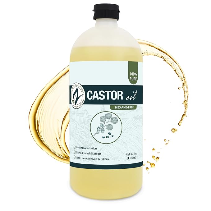Castor Oil-Ricinus Communis-100% Pure, Clean Castor Oil(32 Ounce)