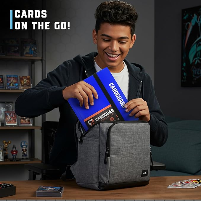 CardGuard Trading Card Binder Pro-Folio – 9 Pocket Binder - Side-Loading Album, Durable & Acid-Free Storage for Pokémon, YuGiOh, MTG, TCG, Game & Sports Cards, Blue