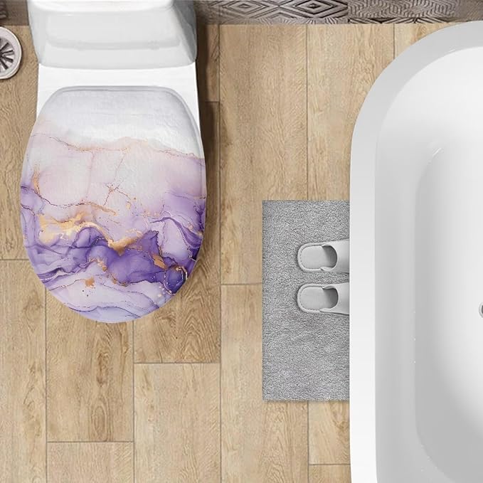 Yellow Butterfly Toilet Lid Cover, Suitable for Most Round, Elongated and Oblong Toilet Seats, Bathroom Decorative Flannel Soft Toilet Lid Cover
