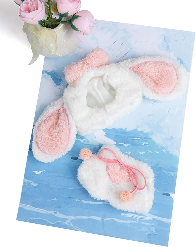 17cm Doll Clothes for Labubu - Plush Clothes for Dolls Outfit - Accessories for 17cm Dolls Clothes -Cute Big Eared Bunny Costume, No Doll Included