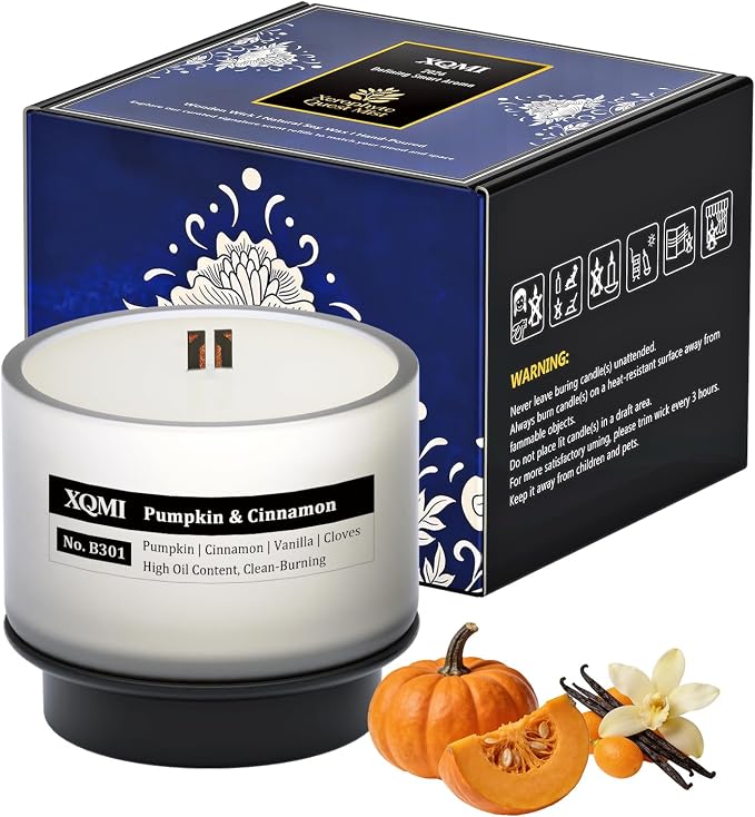 Scented Candle Set, Women Candles Gifts Valentine's Day Gift, Soy Wax Lasting 35H, for Home Decor Aromatherapy Candle Set,Pumpkin, Cinnamon, Vanilla, Cloves