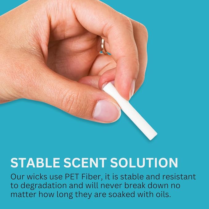 Wild Essentials 24 Pack Fiber Wick Essential Oil Inhaler Refills, 4 cm (1 5/8 inch) Blank Nasal Sticks for On The Go Aromatherapy Compact, Portable, Highly Absorbent, Degradation Resistant