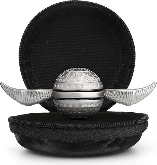 Silver Sphere Fidget Spinner Toy for Adults Kids, Magic Orb Hand Finger Spinners Toy, Anti Anxiety Toys for Stress Relief, Desk Toy Spin Fidgets Ball Focus Fidgeting Novelty Gift for Boys Girls