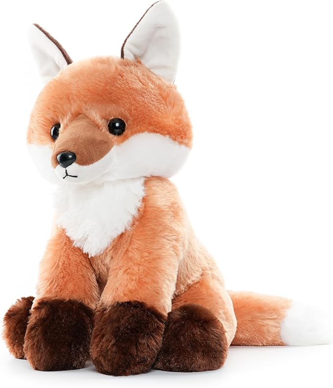 Cute Fox Stuffed Animal Plush Toy with Big Soft Tail for Kids Boys Girls Birthday Bedtime Gift, 13 inches