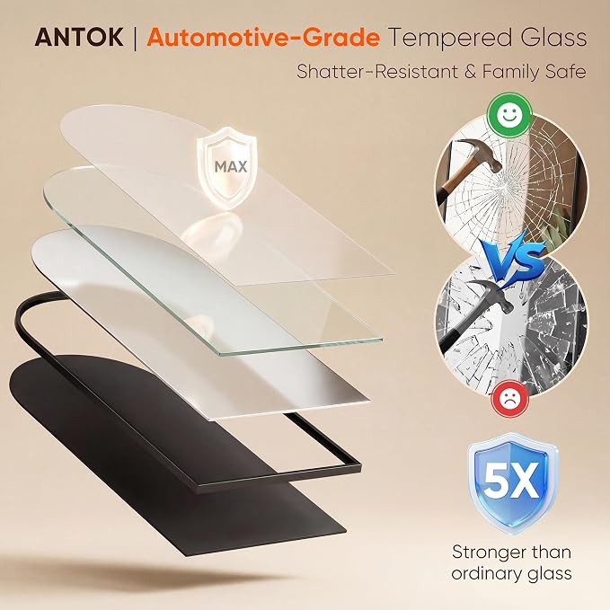 Antok 76" x34” Arched Full Length Floor Mirror, Black Aluminum Frame, Free Standing/Wall Mount/Leaning for Bedroom, Living Room, Dressing Room