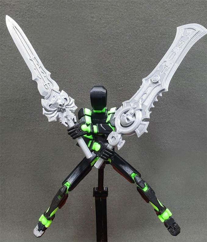 T13 (Assembly Completed) 3D Printed Action Figure,Dummy 13 Robot Action Figures, T13 Collectible Action Figure Articulated, for Collectors Desktop Decorations, muñeco de acción (Black Green)