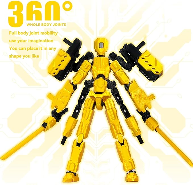(Assembly Completed) 8 inch T13 Action Figure Set,T 13 Action Figure Multi-Articular Mobile Robot Nova T-13,Desktop Decorations for Game Lovers Toys (Red)