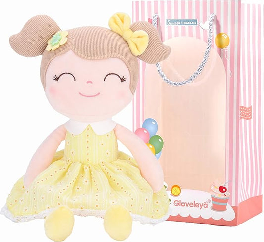 Gloveleya Baby Girl Plush Doll – 16 Inch Soft Snuggle Doll, Cute Toddler Gift with Gift Box, First Baby Doll for Girls, Birthday, Christmas & Holiday Present