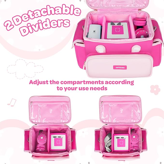 Carrying Case Compatible with Toniebox Starter Set Bundle, Travel Storage Bag Compatible with Little Tikes Story Dream Machine Books Starter Set, Pink(Bag Only)