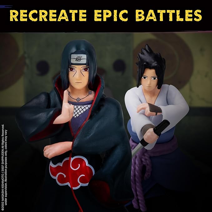 P.M.I. Naruto Shippuden Collectible Mini Figures 6 Pack Deluxe Box | Anime Action Toy Set Featuring Team 7 Ninjas, Akatsuki, Legendary Sannin & Rare Shinobi (Assortment A)