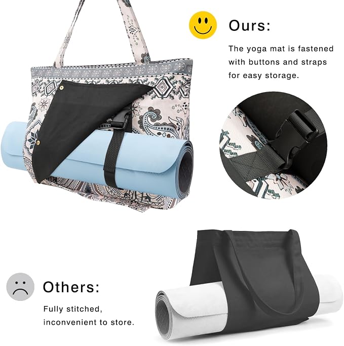 Yoga Mat Bag Yoga Bags and Carriers Fits All Your Stuff Yoga Tote Bag with Zipper Pocket Yoga Mat Carrier Pilates Bag Take in Out Mat Easily
