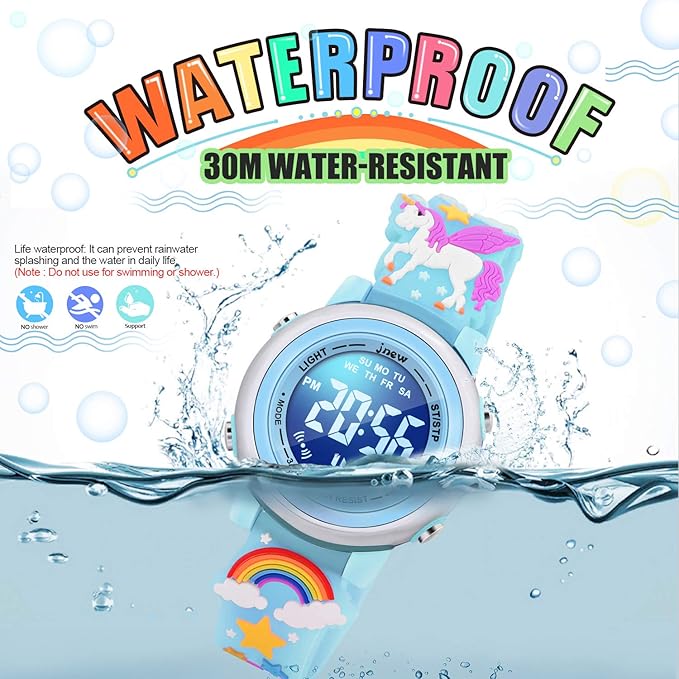 3D Cartoon Waterproof Watches for Girls with Alarm - Best Toys Gifts for Girls Age 3-12
