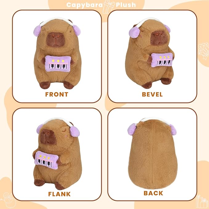 Cute Capybara Plush Toy, 8 Inch Capybara Stuffed Animal Kawaii Doll Pillow Gifts for Boys Girls