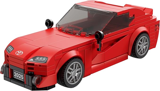 Brickcraft Officially Licensed Toyota Supra Now & Then Brick Building Kit (283 Pieces), 2-in-1 Buildable Display Set Featuring 2025 GR & 1988 Supra Models, Collectible Gift for Car Fans & Builders