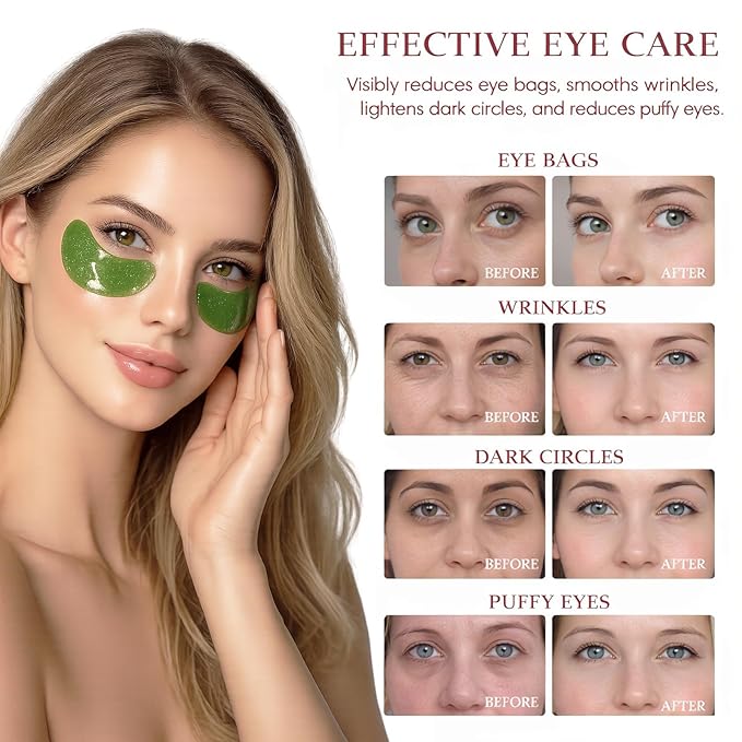 Under Eye Patches, 30 Pairs Aloe Vera Eye Mask for Dark Circles, Puffy Eyes, Wrinkles,Skincare for Women and Men