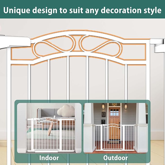 Fairy Baby 54.3"-57" Extra Wide Baby Gate Indoor for Kids Or Pets Walk Thru No Drill Long Dog Gates for The House Doorway Child Safety Gate