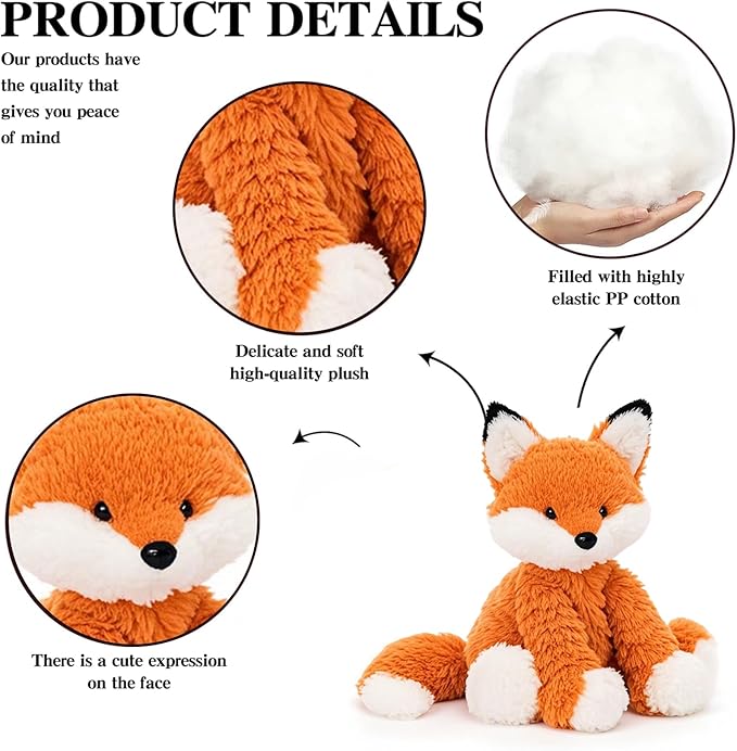 Fox Stuffed Animal – Cute Orange Fox Plush Toy for Kids & Adults – Birthday Surprise & Room Decor –A Cuddly Companion for Everyday hugs and Bedtime