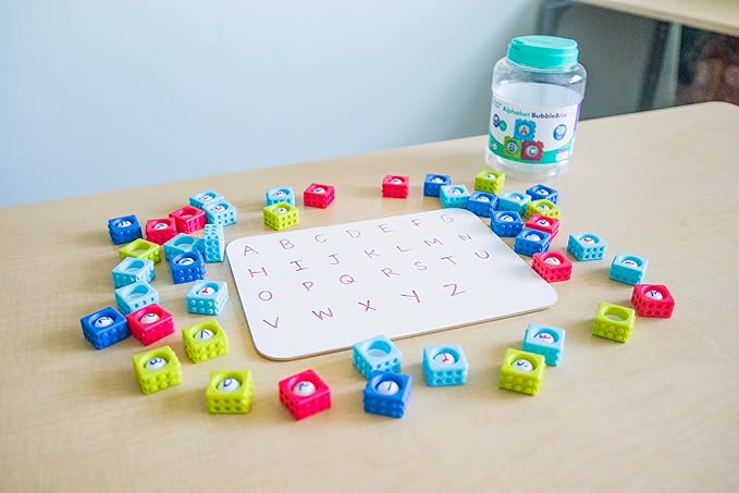 Educational Insights Alphabet BubbleBrix - ABC Learning Toys for Toddlers, Preschool Letter Recognition Blocks, Alphabet Pop It & Fine Motor Manipulatives, Classroom Activities for Kids Ages 3+