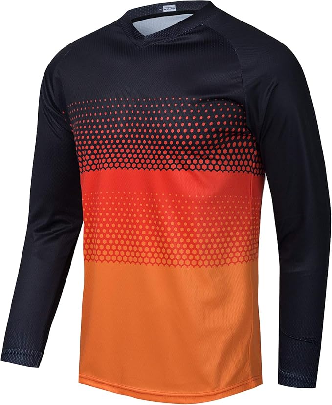 Boy Girl Cycling Jersey Kids Mountain Bike Motocross Long Sleeve Shirt Biking Tops 4-14 Years