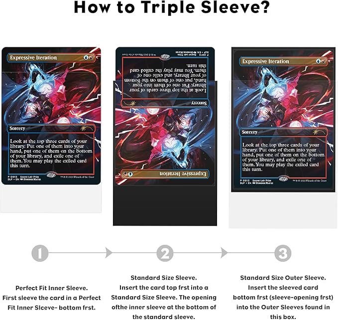 Katomula 100CT Outer Sleeves, Oversize MTG Card Sleeves for Double Sleeving & Triple Sleeving, Clear Matte Card Sleeves for Magic The Gathering & PKM, 69 * 94mm
