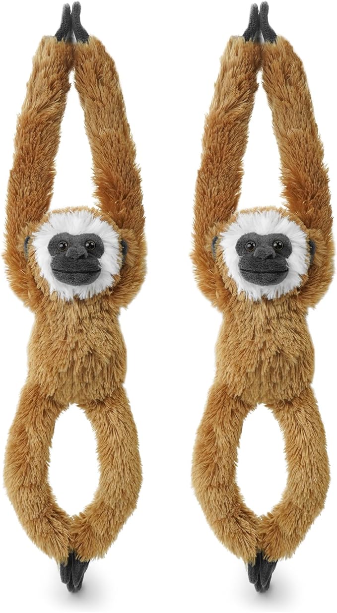 2 Pcs 50CM Realistic Hanging Plush Anima Monkey Toys with Hands and Feet and Parent-Child Knot, Monkey Soft Long Plush Jungle Party Decoration Curtain Storage Toys Stuffed Animals for Kids 4-8