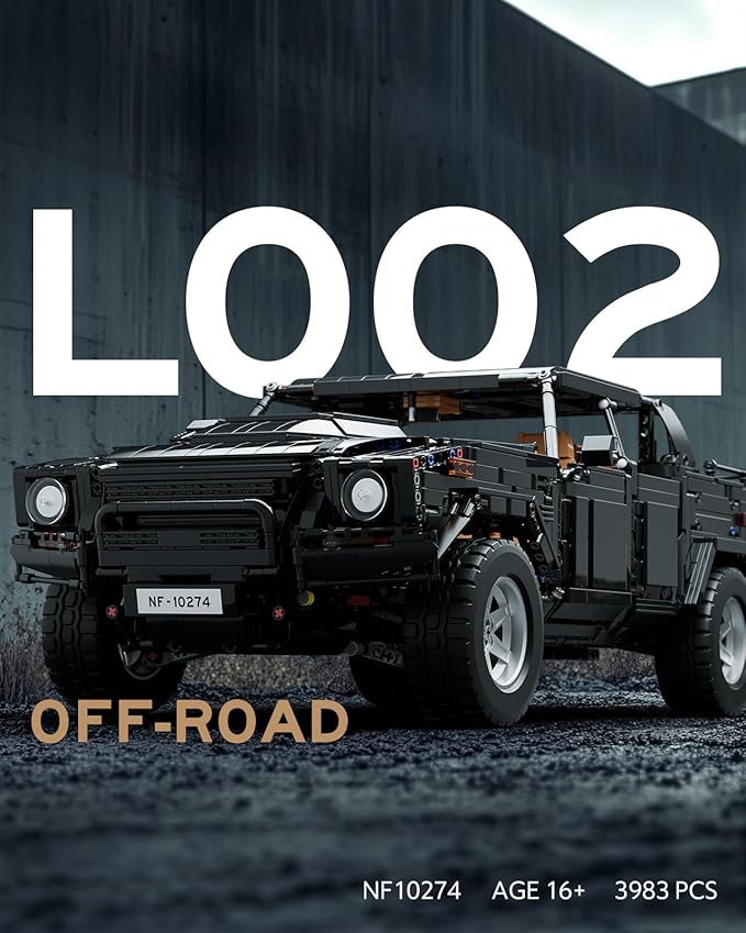 Nifeliz L002 Off-Road Car Building Set, Collectible Truck Model and Gift for Adults and car Lovers, Authentically Detailed Build and Display Model for Home or Office Décor (3983 PCS, NF10274)