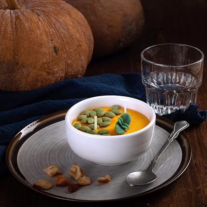 Pumpkin Soup Bowl Scented Soy Candle for Autumn Thanksgiving Day Halloween…